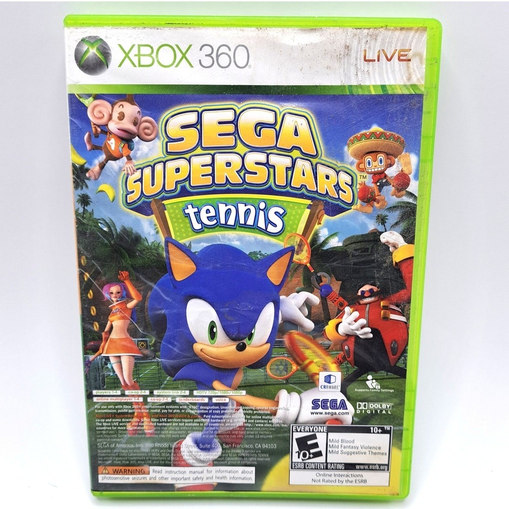 Xbox 360‎ Sega Superstars Tennis Xbox Live Arcade Compilation 2 Disc Complete